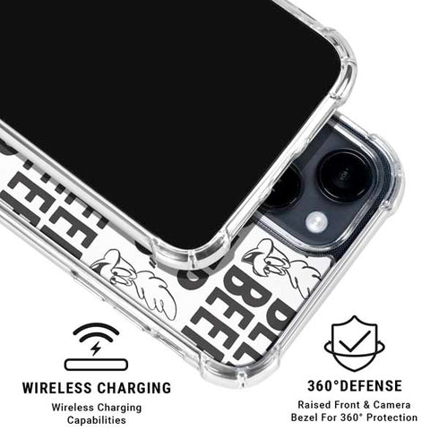 Looney Tunes Road Runner Beep Grid iPhone 15 Clear Case
