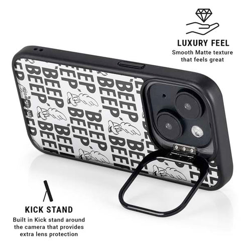 Looney Tunes Road Runner Beep Grid iPhone 15 Plus Kickstand Case