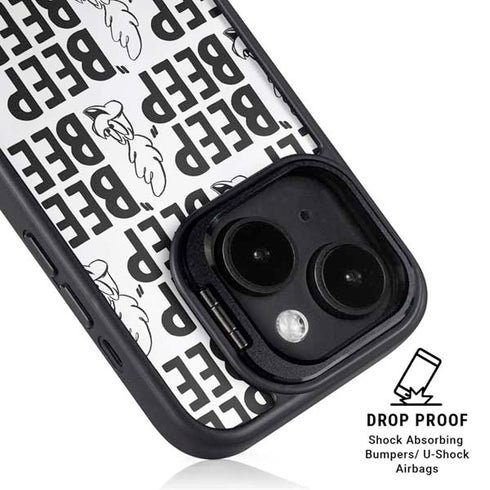 Looney Tunes Road Runner Beep Grid iPhone 15 Plus Kickstand Case