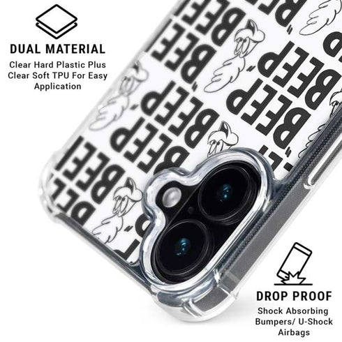 Looney Tunes Road Runner Beep Grid iPhone 16 Clear Case