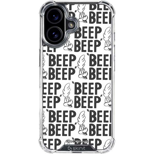 Looney Tunes Road Runner Beep Grid iPhone 16 Plus Clear Case