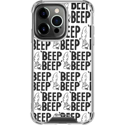 Looney Tunes Road Runner Beep Grid iPhone 16 Pro Clear Case