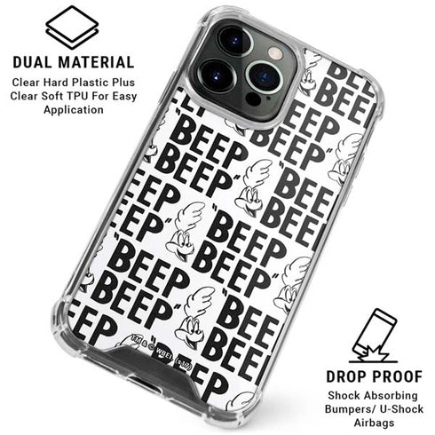 Looney Tunes Road Runner Beep Grid iPhone 16 Pro Clear Case