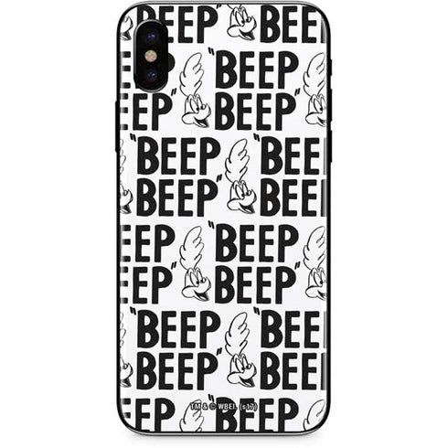 Looney Tunes Road Runner Beep Grid iPhone XS Skin