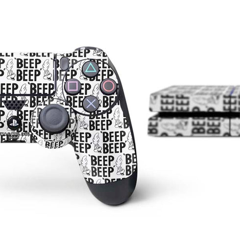 Looney Tunes Road Runner Beep Grid PS4 Console and Controller Bundle Skin