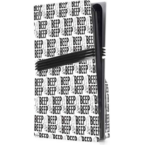 Looney Tunes Road Runner Beep Grid PS5 Pro Disk Console Skin