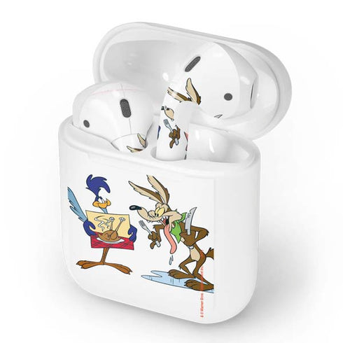 Looney Tunes Road Runner Wile E Coyote Food Apple AirPods Skin