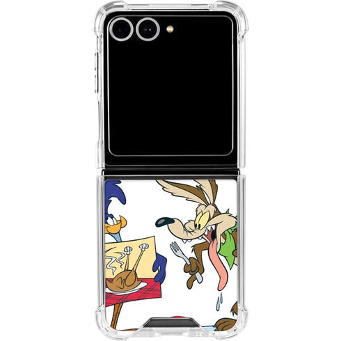 Looney Tunes Road Runner Wile E Coyote Food Galaxy Z Flip7 Clear Case