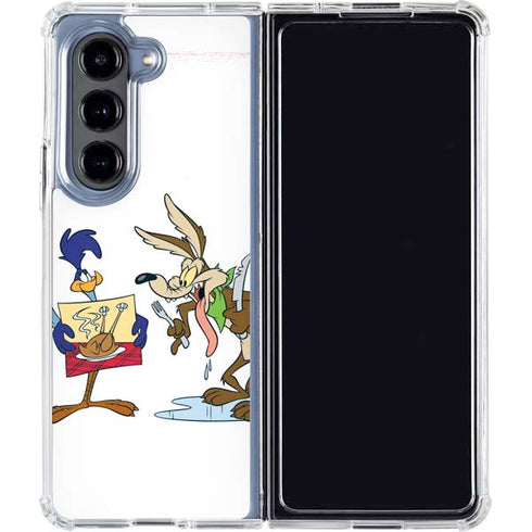Looney Tunes Road Runner Wile E Coyote Food Galaxy Z Fold5 5G Clear Case