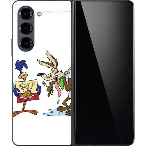 Looney Tunes Road Runner Wile E Coyote Food Galaxy Z Fold5 5G Skin