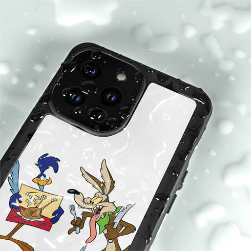 Looney Tunes Road Runner Wile E Coyote Food iPhone 15 Pro Waterproof Case