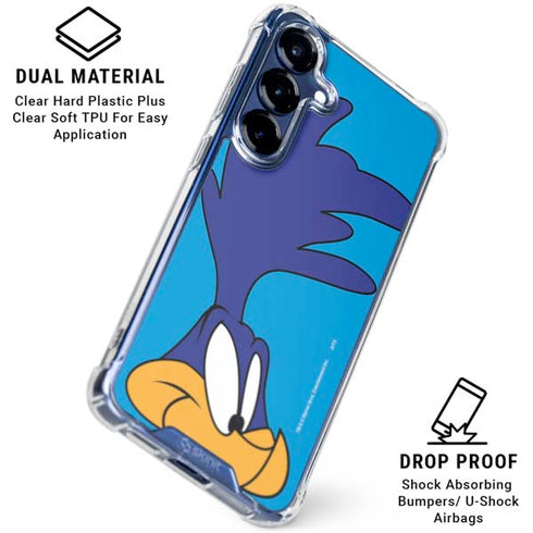 Looney Tunes Road Runner Zoomed In Galaxy S25 Clear Case