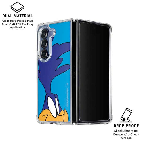 Looney Tunes Road Runner Zoomed In Galaxy Z Fold6 Clear Case