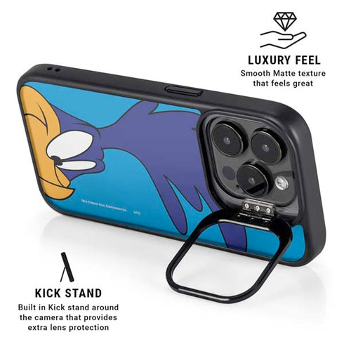 Looney Tunes Road Runner Zoomed In iPhone 14 Pro Max Kickstand Case