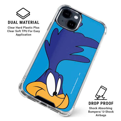 Looney Tunes Road Runner Zoomed In iPhone 15 Clear Case