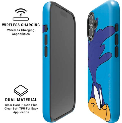 Looney Tunes Road Runner Zoomed In iPhone 16 Plus Magsafe Impact Case