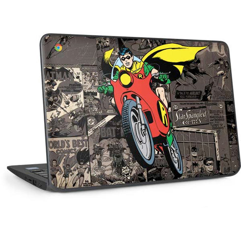 DC Comics Robin Vintage Action pose pattern HP Chromebook Skin