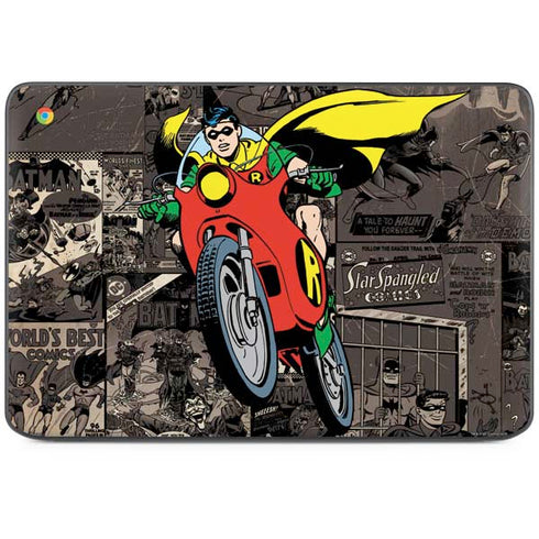 DC Comics Robin Vintage Action pose pattern HP Chromebook Skin