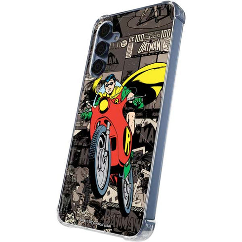 DC Comics Robin Vintage Action pose pattern Galaxy A55 5G Clear Case