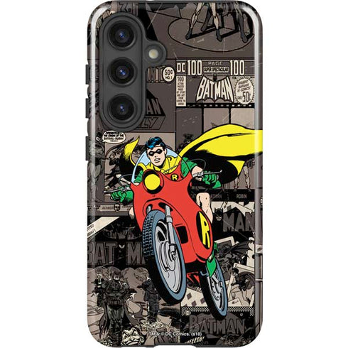 DC Comics Robin Vintage Action pose pattern Galaxy S25 Impact Case