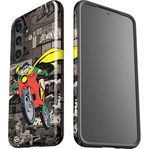 DC Comics Robin Vintage Action pose pattern Galaxy S25 Impact Case