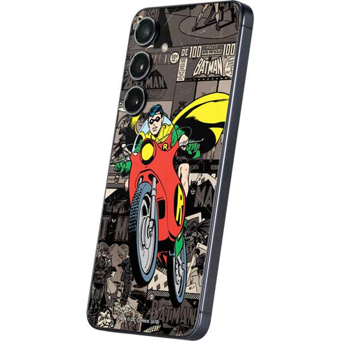 DC Comics Robin Vintage Action pose pattern Galaxy S25 Skin