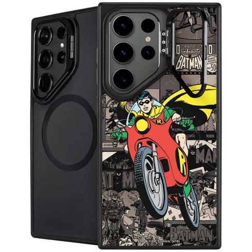 DC Comics Robin Vintage Action pose pattern Galaxy S25 Ultra Kickstand Case