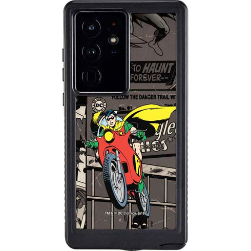 DC Comics Robin Vintage Action pose pattern Galaxy S24 Ultra Waterproof Case