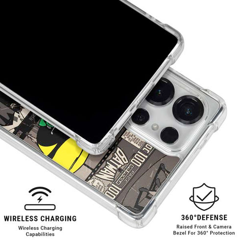 DC Comics Robin Vintage Action pose pattern Galaxy S25 Ultra Clear Case