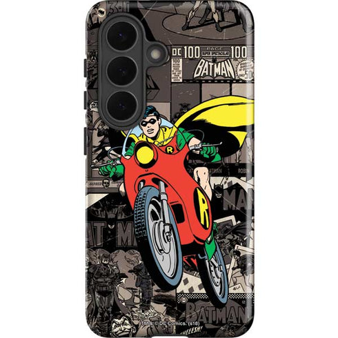 DC Comics Robin Vintage Action pose pattern Galaxy S26 Impact Case