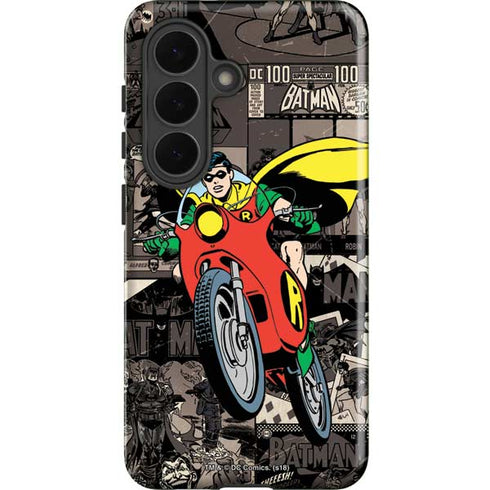 DC Comics Robin Vintage Action pose pattern Galaxy S26 Plus Impact Case