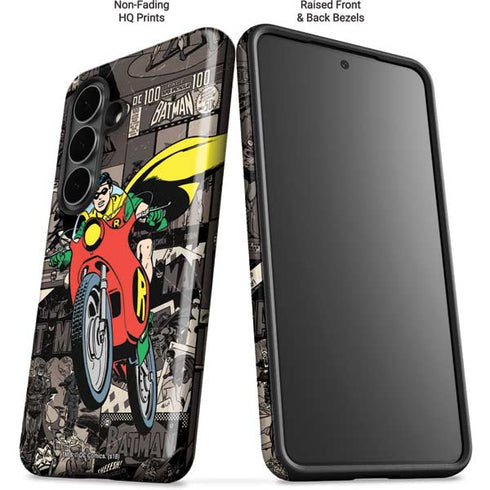 DC Comics Robin Vintage Action pose pattern Galaxy S26 Plus Impact Case