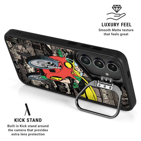 DC Comics Robin Vintage Action pose pattern Galaxy S26 Ultra Kickstand Case