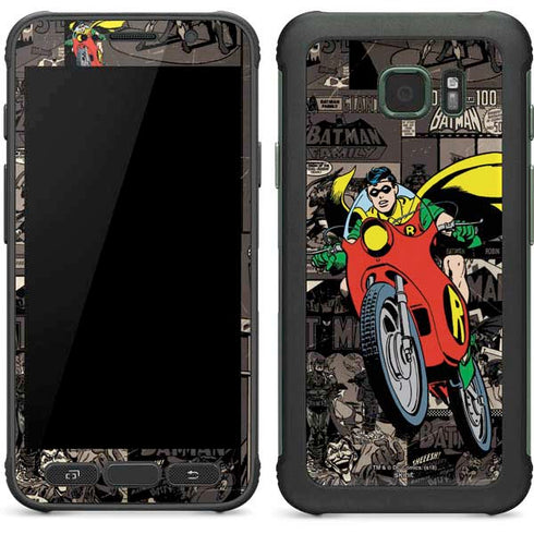DC Comics Robin Vintage Action pose pattern Galaxy S7 Active Skin