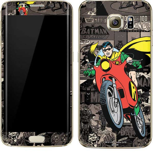 DC Comics Robin Vintage Action pose pattern Galaxy S7 Edge Skin
