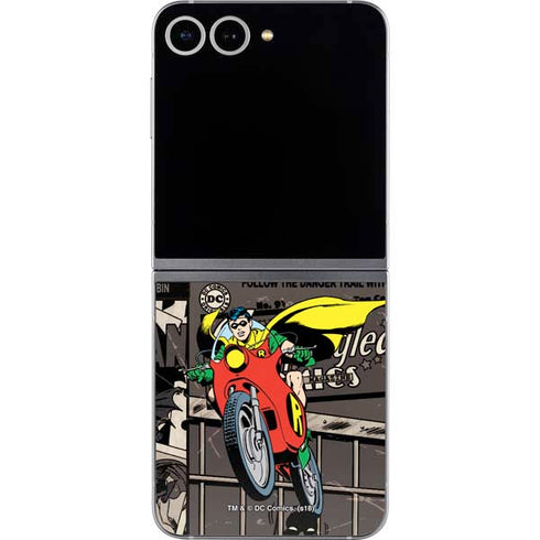 DC Comics Robin Vintage Action pose pattern Galaxy Z Flip6 Skin