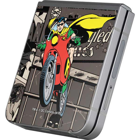 DC Comics Robin Vintage Action pose pattern Galaxy Z Flip6 Skin