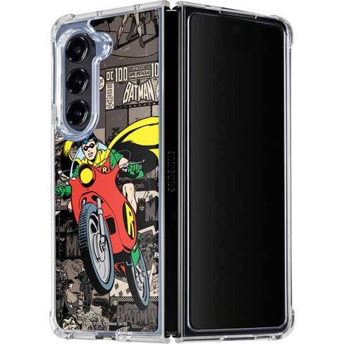 DC Comics Robin Vintage Action pose pattern Galaxy Z Fold5 5G Clear Case