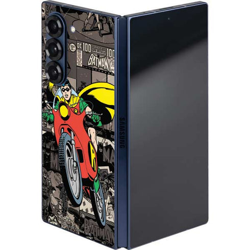 DC Comics Robin Vintage Action pose pattern Galaxy Z Fold6 Skin