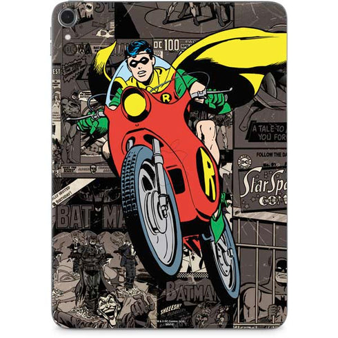 DC Comics Robin Vintage Action pose pattern Apple iPad Pro Skin