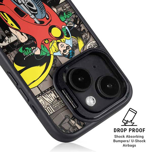 DC Comics Robin Vintage Action pose pattern iPhone 13 Kickstand Case