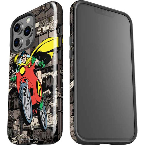 DC Comics Robin Vintage Action pose pattern iPhone 15 Pro Impact Case