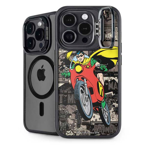 DC Comics Robin Vintage Action pose pattern iPhone 15 Pro Kickstand Case