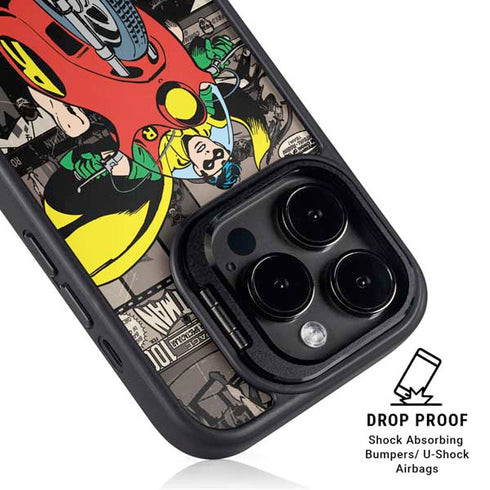DC Comics Robin Vintage Action pose pattern iPhone 15 Pro Max Kickstand Case