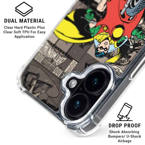 DC Comics Robin Vintage Action pose pattern iPhone 16 Plus MagSafe Case