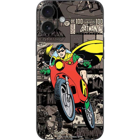DC Comics Robin Vintage Action pose pattern iPhone 16 Plus Skin