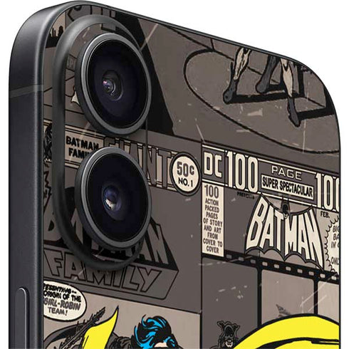 DC Comics Robin Vintage Action pose pattern iPhone 16 Plus Skin