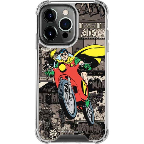 DC Comics Robin Vintage Action pose pattern iPhone 16 Pro Max Clear Case