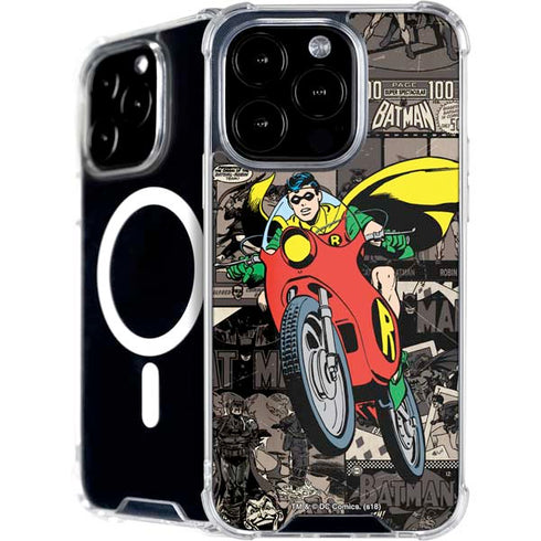 DC Comics Robin Vintage Action pose pattern iPhone 16 Pro Max MagSafe Case