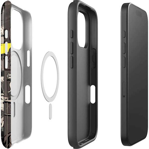 DC Comics Robin Vintage Action pose pattern iPhone 16 Pro Max Magsafe Impact Case